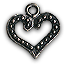 18x16mm Classic Silver Finish Beaded Open Heart Charm