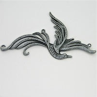 3 1/2" Flying Hunger G Bird with outspread wings, Antique Pewter, Pack of 4