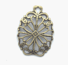 13x18mm Antique Gold Finish Filigree Drop, pk/6