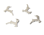 19mm Reindeer with Antlers Charms, bright silver, pack of 12
