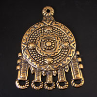 44x60mm Mayan Symbol Drop, Antiqued Gold, each