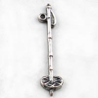 23mm Ski Pole Charms, Classic Silver, pack of 6