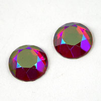 10mm Round Acrylic Faceted Flatback Stones, Ruby, pk/12