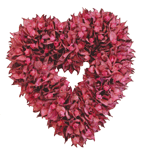 9.5x9.5 in Pink Heart Cotton Shells Wreath