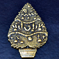 40x23mm Ant. Gold Christmas Tree Charm, pk/6