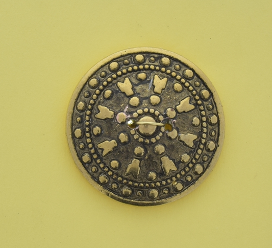 button 32mm Antique Gold Finish Viking Norse Celtic SHIELD, each