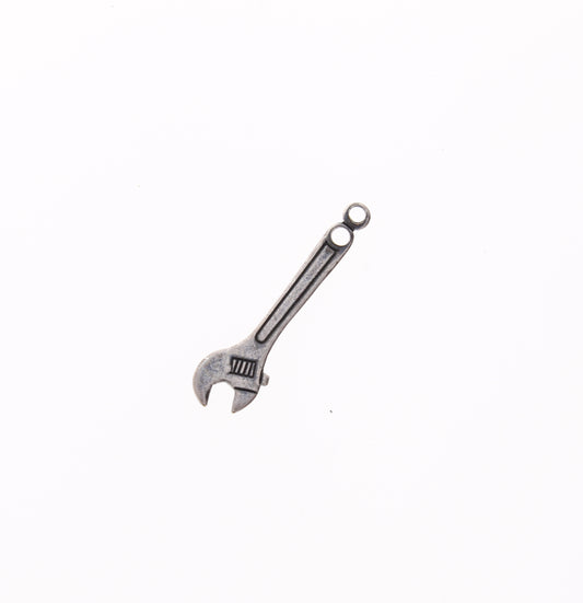 Wrench Charm, Classic Silver, pk/6 32mm 05082CS/6