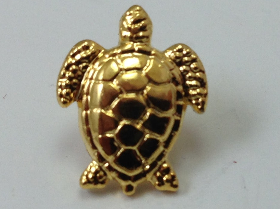 Sea Turtle Pin Bright Gold