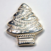 69mm Christmas Tree Ornament, silver, each