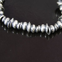 8X7mm Classic Silver Bead Cap, 4in strand