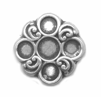 26x26mm Antique Silver 5-Stone Fancy Setting, pack of 4