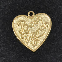 18x19mm Bright Gold Finish "Best Friends" Heart Charm, pk/6