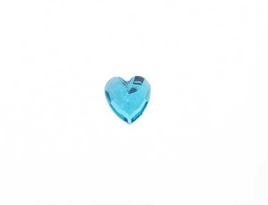 26x25mm Turquoise Blue Faceted Heart Cabochon Flat Back, pk/6