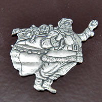 37x34mm Classic Silver Christmas Santa Claus Charm, pk/6