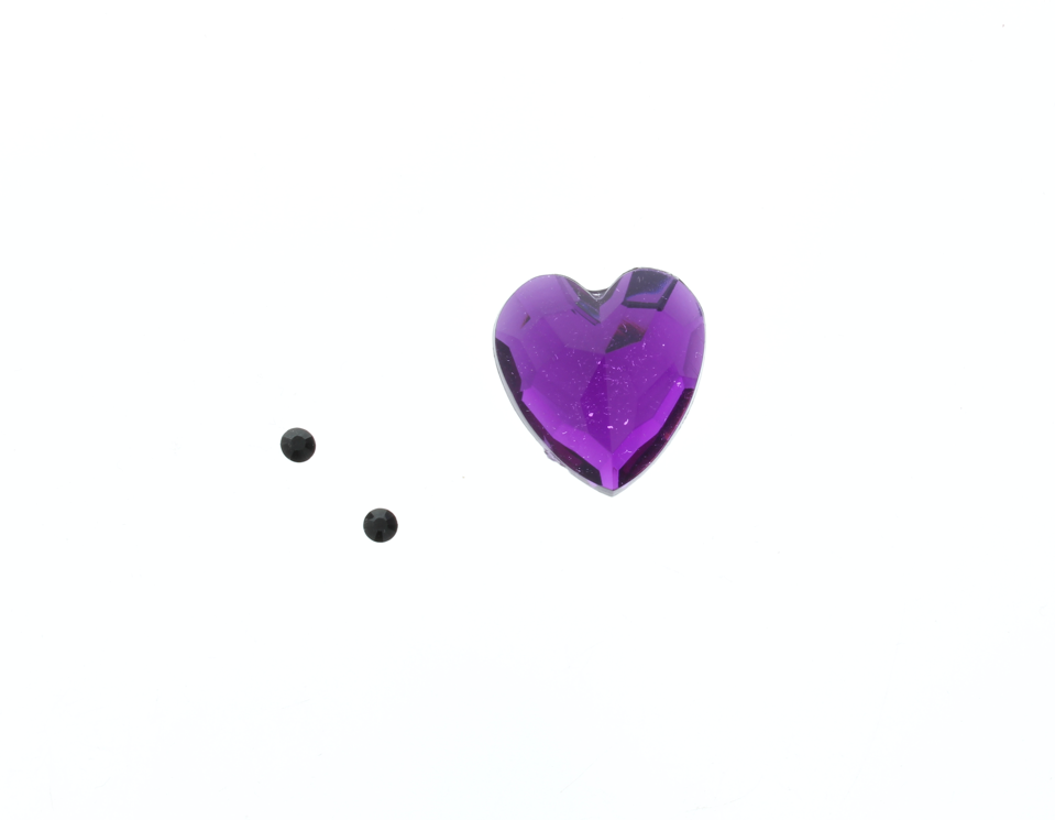 26x25mm Amethyst Purple Cabochon Flatback Heart, pack of 6