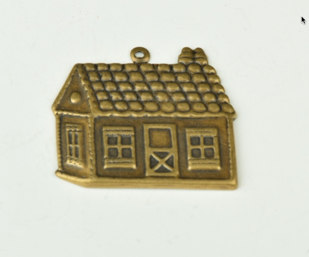 33x29mm Cottage, Antique Gold  pk/6