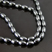 8x5mm Rice Bead, Magnetic Hematite 16in strand