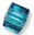 Swarovski Crystal 6mm Square Beads, Indicolite Teal Blue, pack of 2