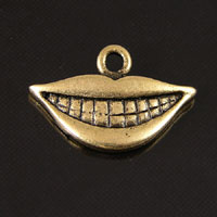 13x20mm Smile Charm, Vintage Brass, pk/6