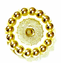 15mm Beaded Bezel Round Setting, Bright Silver, w/10mm Setting, pack of 6
