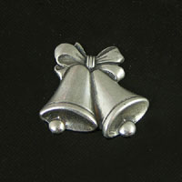20mm Christmas Bells Charm, Classic Silver