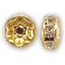 8mm Swarovski Crystal Rondell Spacers, Gold, ea