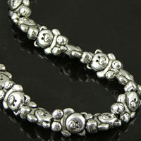 Tiny Teddy Bear Beads, Antique Sisilver Bear Beads, Metal Animal Beads, Western Jewelry Supplies, Bracelet and Necklace Beads