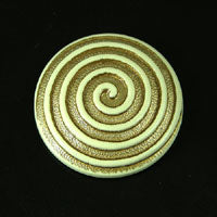 26mm Ivory & Gold Swirl Domed Flatback, pk/6