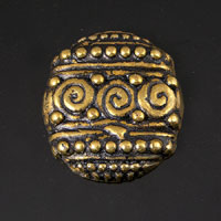 32x26mm Oval Mediterranean Cabochon, antique gold, pack of 6