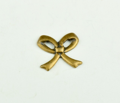 Bow charm antique brass 6 ea