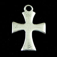 12x9mm Pattee Cross Charm, w/ring, Classic Silver