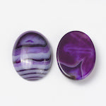 18mm Natural Purple Agate Gemstone Cabochons, SemiPrecious Oval Cab, Flat Back, 18x13mm, pack of 6