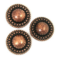 37x12mm Antique Copper Finish Faceted Dome Flatback, pkg/3