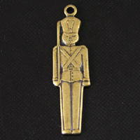 6x22mm Vintage Brass Toy Soldier Charm