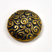 Scrolled Antique Gold Round Medallion Flat Back, pack of 6