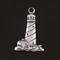 22mm Lighthouse Charm, Classic Silver pk/6