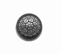 21mm Raised Heart Round Dome, Antiqued Silver, ea