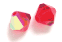 Swarovski Crystal 6mm Bicone Beads, Light Siam AB, Sold by Dozen