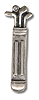 30.5mm Golf Clubs Charm, Classic Silver, pk/6