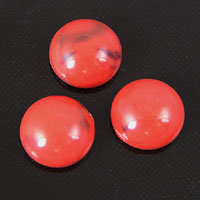 8mm Bright Red Marble Round Acrylic Cabochon, pk/20