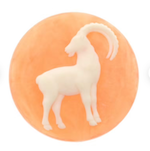 43mm Vintage Zodiac Capricorn Goat, Cameo Cabochon, orange acrylic, Pack of 2