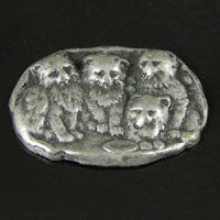 27mm Antique Silver Finish Medium Kitten Cameo Stamping Charm, pack of 6
