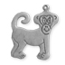 20x21mm Monkey Charm, Classic Silver, pack of 6