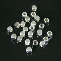 Silver Finish 4.5mm Plated Metal Cube Spacer Beads, Package of 25