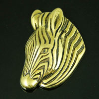 Antique Gold Finish Zebra Head, EAch