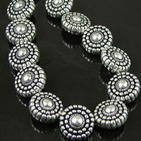 17 mm Bead Edge Beads, Classic Silver Beads, strand