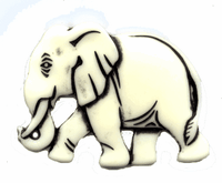 54x40mm Ivory Colored Flat Back Elephant,ea