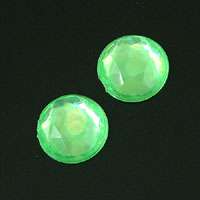 9mm Faceted Flatback Acrylic Stones, Peridot AB, pk/12
