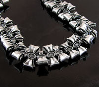 13x23x7mm Antiqued Classic Silver Bow Beads, 12in strand