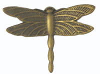 15x11mm Dragonfly Charm, Vintage Brass pk/6